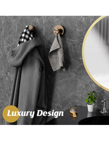 Ganchos de Ventosa para Ducha MOTAIPEAK 2 Pcs Bronce Champán