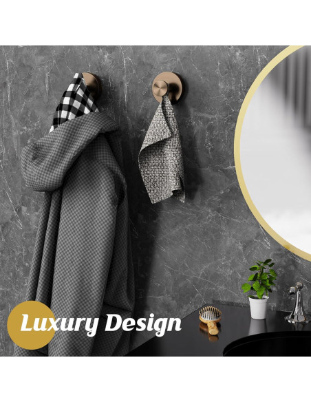 Ganchos de Ventosa para Ducha MOTAIPEAK 2 Pcs Bronce Champán