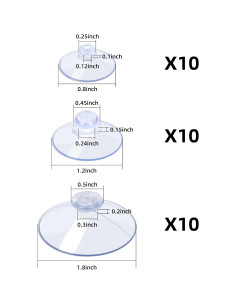 30 Ventosas Transparentes AQUANEAT para Decoración y Organización 2