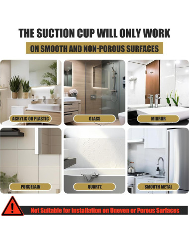 Ganchos de Ventosa BKV para Ducha 6.8 kg Bronce Champán (2 Pcs)