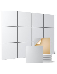 Paneles Acústicos Sonicism 12 Pack Autoadhesivos 30.48x30.48cm