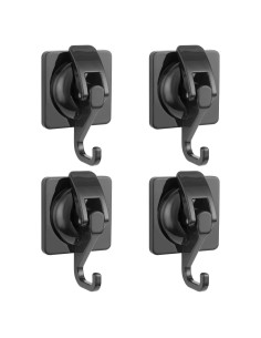 Gancho de Ventosa Khdrvok Negro 4 Piezas para Baño y Cocina