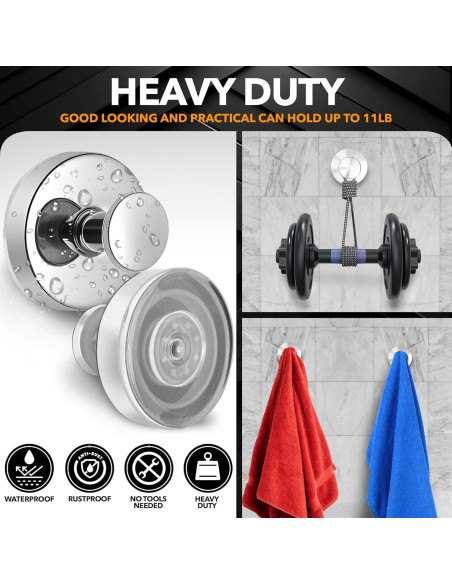 Ganchos de Succión Besti para Ducha 4 Piezas Cromo 5 kg