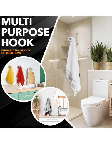 Ganchos de Succión Besti para Ducha 4 Piezas Cromo 5 kg