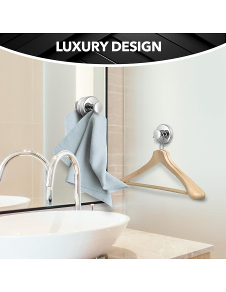 Ganchos de Succión Besti para Ducha 4 Piezas Cromo 5 kg