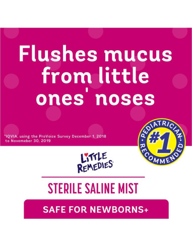 Rocío Nasal Salino Estéril Little Remedies 85 ml Bebés