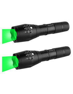 Linterna LED Verde Ploarnovo Zoomable Resistente al Agua 2 Pzs