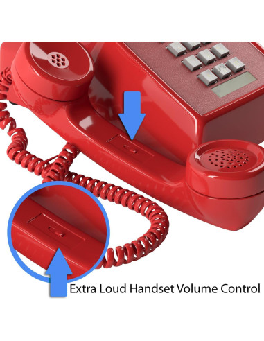 Teléfono con Cable Home Intuition Rojo para Personas Mayores