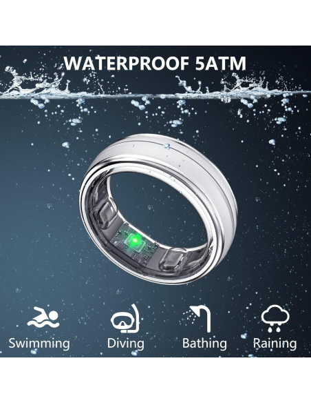 Anillo Inteligente SEEKZERO Plata 11 - Monitoreo de Salud y Fitness Anillo Inteligente SEEKZERO Plata 11 - Monitoreo de Salud y Fitness