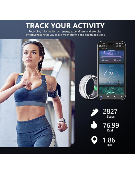 Anillo Inteligente SEEKZERO Plata 11 - Monitoreo de Salud y Fitness Anillo Inteligente SEEKZERO Plata 11 - Monitoreo de Salud y Fitness
