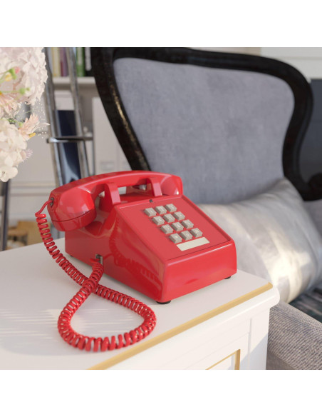 Teléfono con Cable Home Intuition Rojo para Personas Mayores