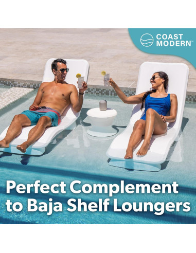 Mesa Lateral Exterior GoSports Coast Modern - 37x37 cm - Para Piscina y Patio