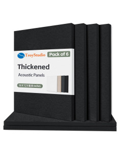 Paneles Acústicos TroyStudio 6 Piezas Fieltro 40x30 cm Negro