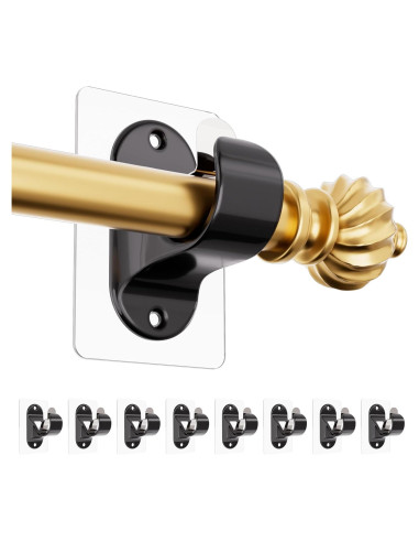 Soportes para Varillas de Cortina MUAKIOY 8 Paquetes Negros