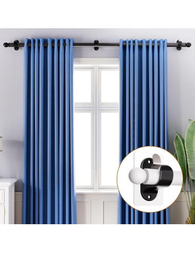 Soportes para Varillas de Cortina MUAKIOY 8 Paquetes Negros