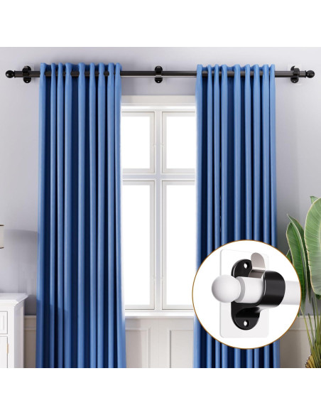 Soportes para Varillas de Cortina MUAKIOY 8 Paquetes Negros Soportes para Varillas de Cortina MUAKIOY 8 Paquetes Negros