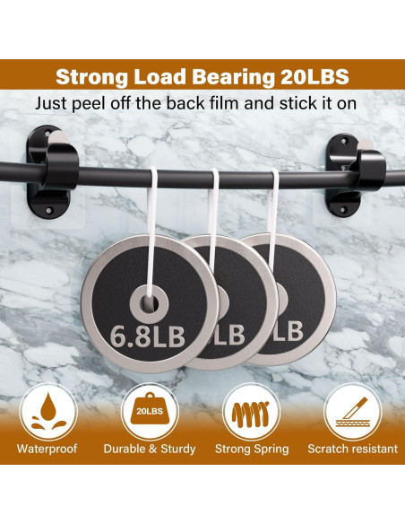 Soportes para Varillas de Cortina MUAKIOY 8 Paquetes Negros Soportes para Varillas de Cortina MUAKIOY 8 Paquetes Negros