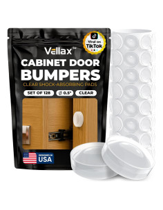 128 Almohadillas de Silicona Transparente Vellax para Gabinetes