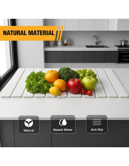 Alfombrilla de Secado Diatomácea Blanco 58x39 cm - DDM100