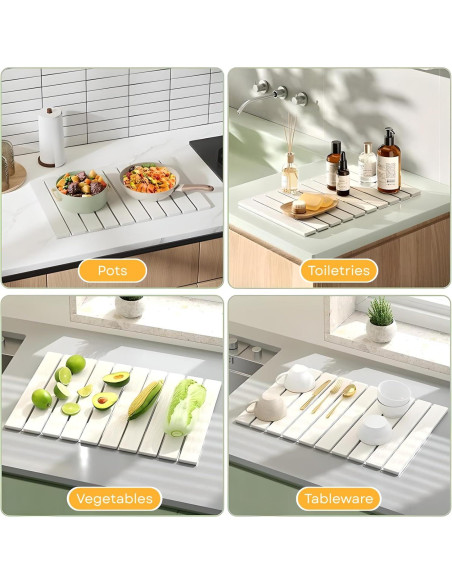 Alfombrilla de Secado Diatomácea Blanco 58x39 cm - DDM100