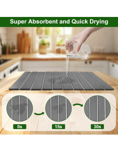 Alfombrilla de Secado de Platos Wishfly 61x40.6cm Diatomita 2