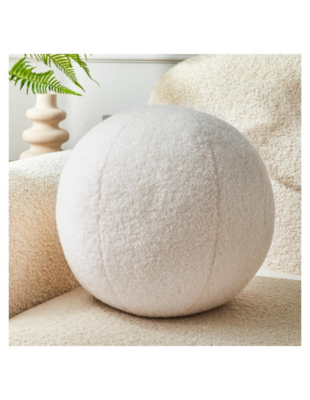 Cojín Decorativo Esférico Vdoioe 30 cm Blanco Crema Moderno