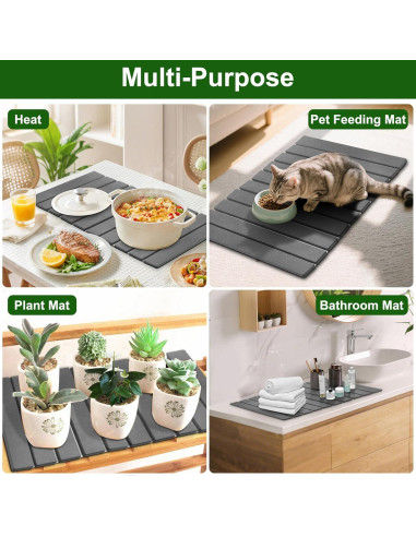 Alfombrilla de Secado de Platos Wishfly 61x40.6cm Diatomita