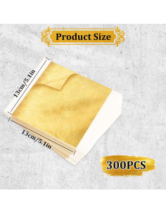 300 Hojas de Hoja de Oro Nuesaurd 13cm para Manualidades 2