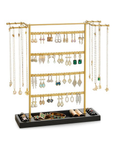 Organizador de Joyería Pinzoveco, Soporte 4 Niveles para Pendientes
