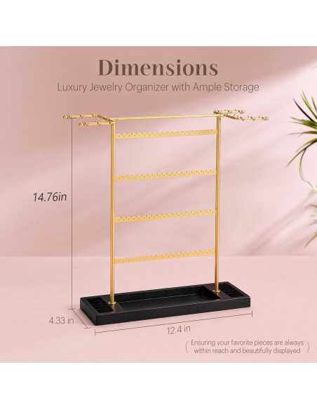 Organizador de Joyería Pinzoveco, Soporte 4 Niveles para Pendientes