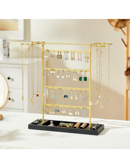 Organizador de Joyería Pinzoveco, Soporte 4 Niveles para Pendientes