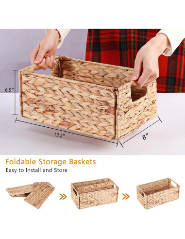 Cesta de Almacenamiento Vagusicc Tejida a Mano 33.7x20.3cm