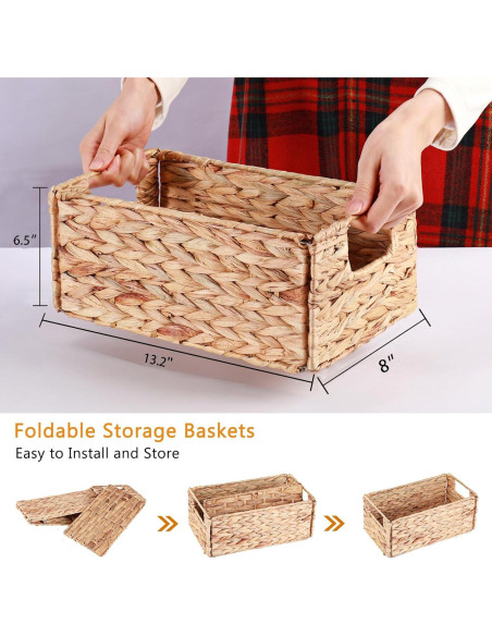 Cesta de Almacenamiento Vagusicc Tejida a Mano 33.7x20.3cm