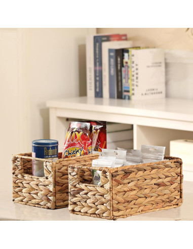 Cesta de Almacenamiento Vagusicc Tejida a Mano 33.7x20.3cm