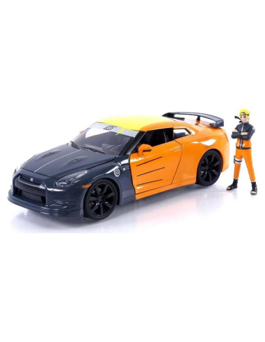 Coche Die-Cast 2009 Nissan GT-R Jada Toys con Figura Naruto