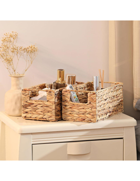 Cesta de Almacenamiento Vagusicc Tejida a Mano 33.7x20.3cm