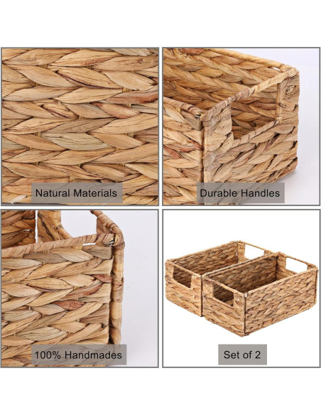 Cesta de Almacenamiento Vagusicc Tejida a Mano 33.7x20.3cm