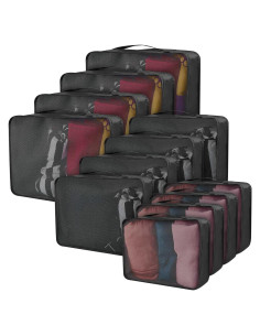 Cubos de Empaque Silkfly 12 Pcs Organizador de Viaje Negro