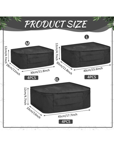 Cubos de Empaque Silkfly 12 Pcs Organizador de Viaje Negro