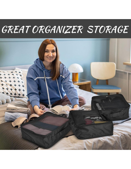 Cubos de Empaque Silkfly 12 Pcs Organizador de Viaje Negro