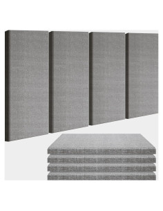 Paneles Acústicos BUBOS 4 PCS 60x30 cm Autoadhesivos Gris