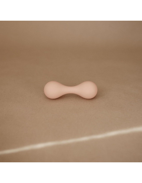 Sonajero de Silicona para Bebés Mushie Rosa 4x13 cm