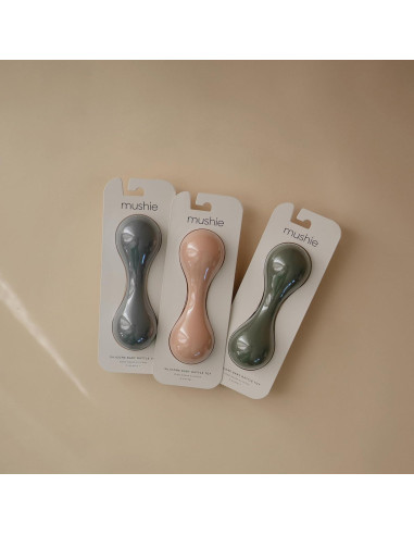 Sonajero de Silicona para Bebés Mushie Rosa 4x13 cm