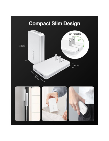 Cargador de Pared USB C 67W Hyphen-X Blanco Delgado