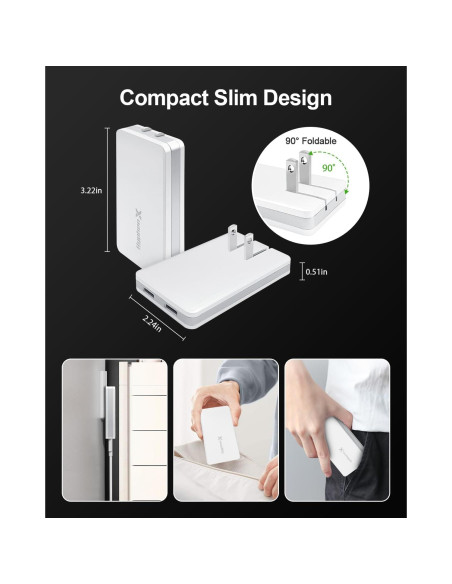 Cargador de Pared USB C 67W Hyphen-X Blanco Delgado