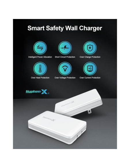 Cargador de Pared USB C 67W Hyphen-X Blanco Delgado