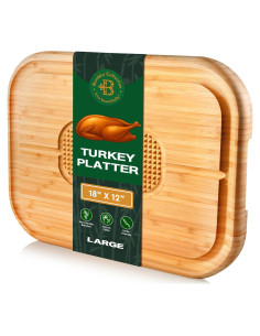 Tabla de Cortar de Bambúsi 45.7x30.5cm con Canal de Jugo