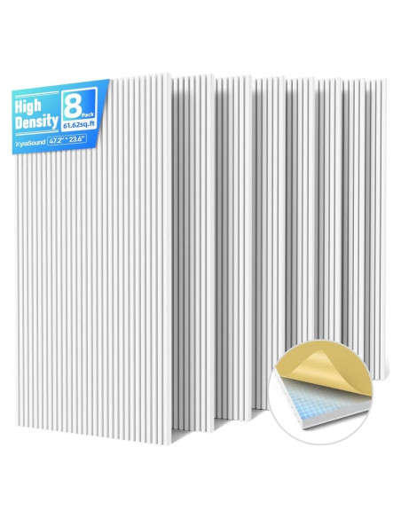 Paquete de 8 Paneles Acústicos Absorbentes 120x60 cm Blanco Paquete de 8 Paneles Acústicos Absorbentes 120x60 cm Blanco