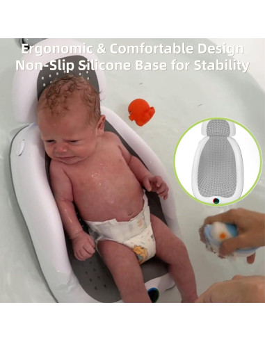 Soporte de Baño para Bebés NFSVLB Gris - Ajustable y Antideslizante
