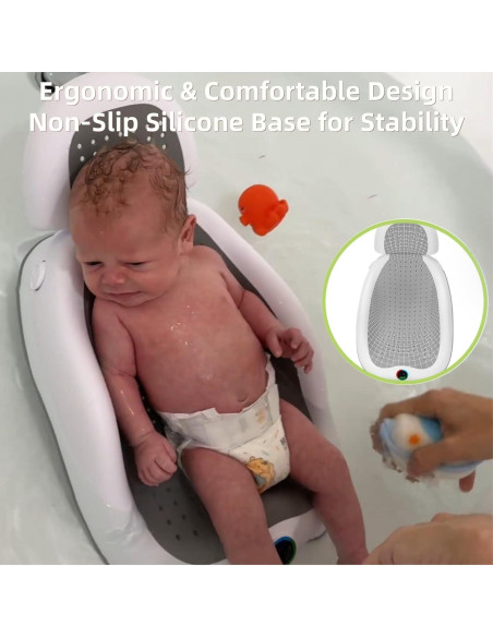 Soporte de Baño para Bebés NFSVLB Gris - Ajustable y Antideslizante